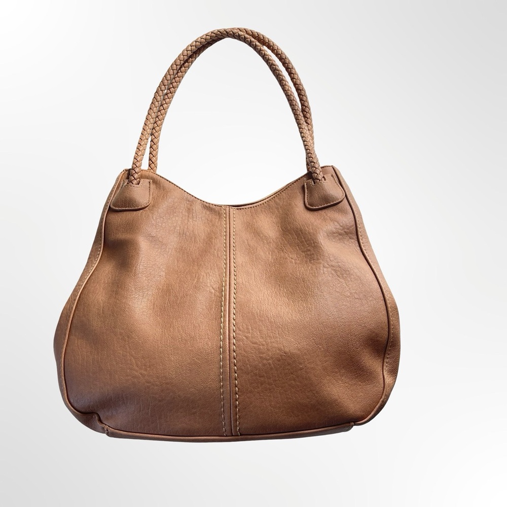Antik Kraft Braided-Handle Shoulder Tote in Cognac - Picture 2 of 5